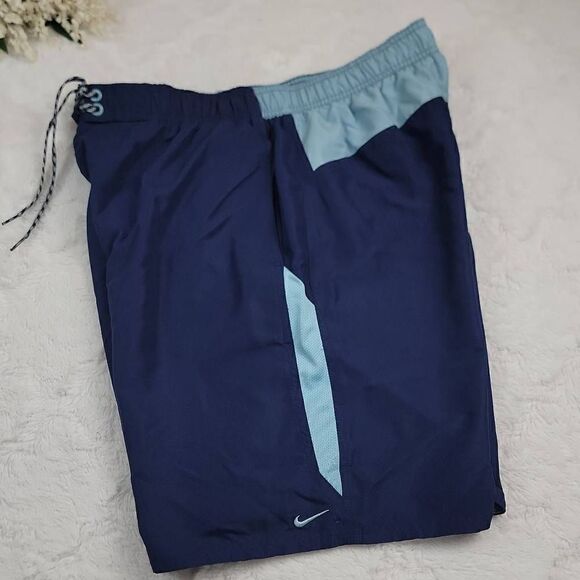 Nike Blue Netted Swim Trunks Swoosh Logo [SIZE XL] - Picture 1 of 5